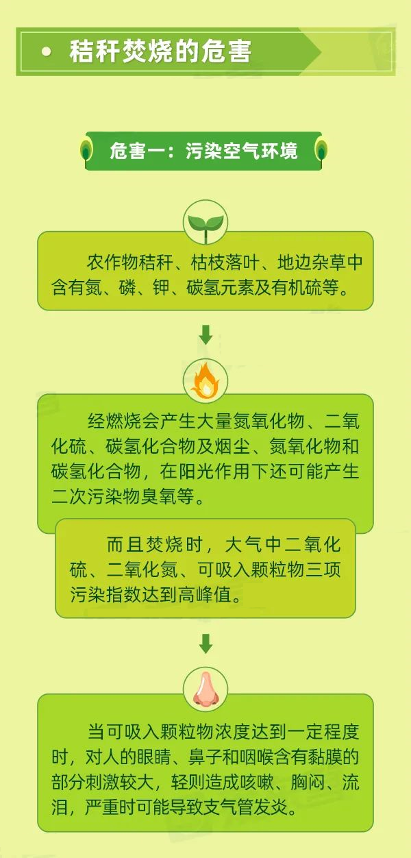 一图读懂 | 秸秆焚烧危害大，随意焚烧还违法！